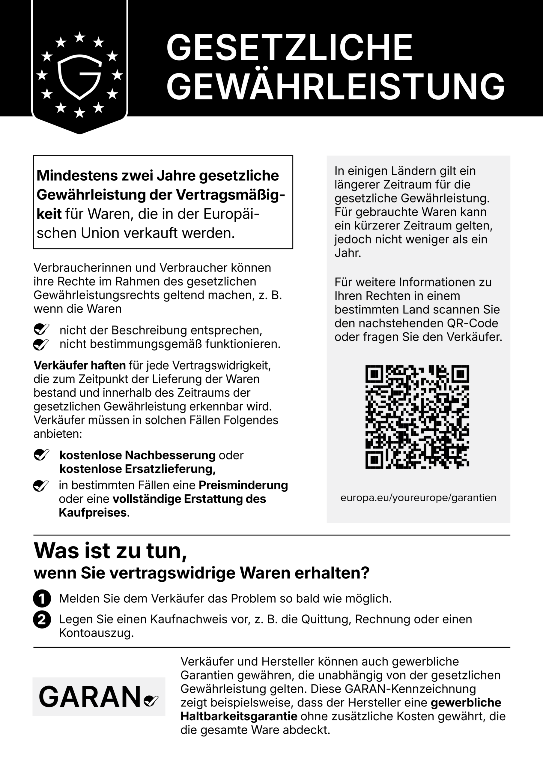 Gewährleistungslabel